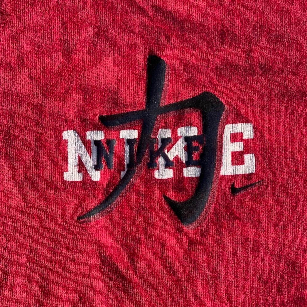NOT FOR SALE Nike T-Shirt Mens XL Red Pre-owned Good Kanji Graphic Logo Tee